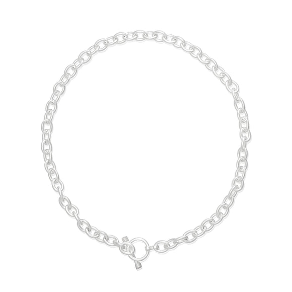 N-003-X Med Oval Link Charm Necklace - No Charm | Teeda