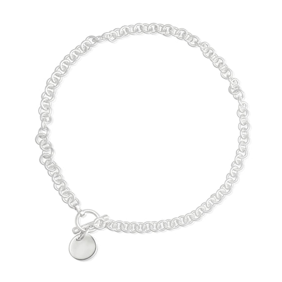 N-004-D Sm Round Link Charm Necklace - Disc | Teeda