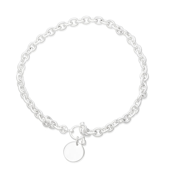 N-005-D Large Oval Link Charm Necklace - Disc | Teeda