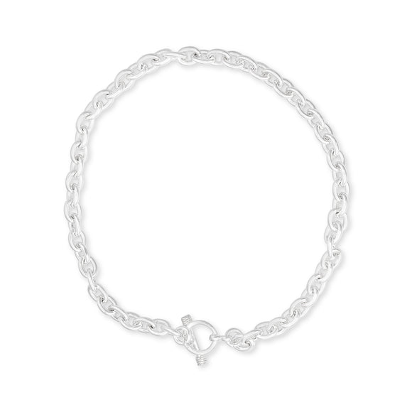 N-005-X Large Oval Link Charm Necklace - No Charm | Teeda
