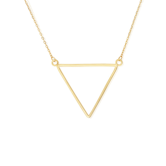 N-7001 Thin Triangle Charm and Necklace Set - Gold Plated | Teeda