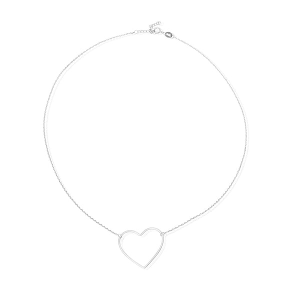 N-7003 Large Open Heart Charm and Necklace Set
