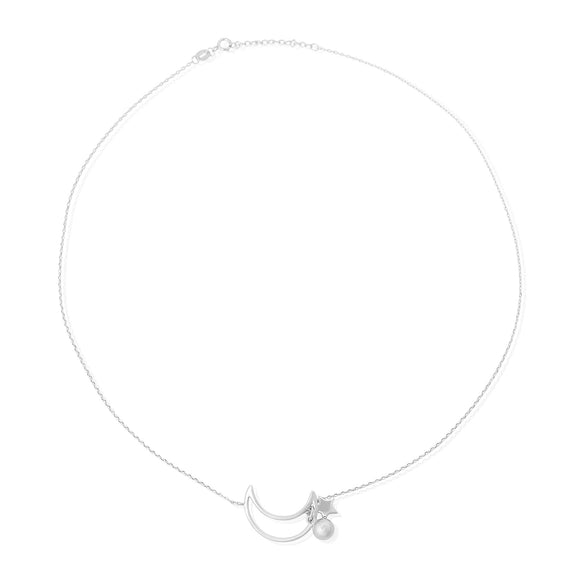 N-7004 Moon Star Planet Charm and Necklace Set
