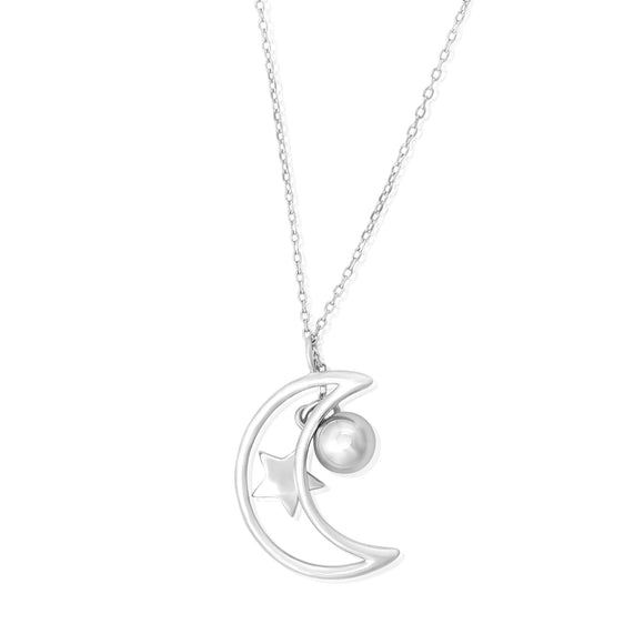 N-7004 Moon Star Planet Charm and Necklace Set | Teeda