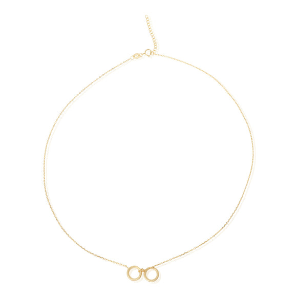 N-7008 Twin Circles Charm Necklace