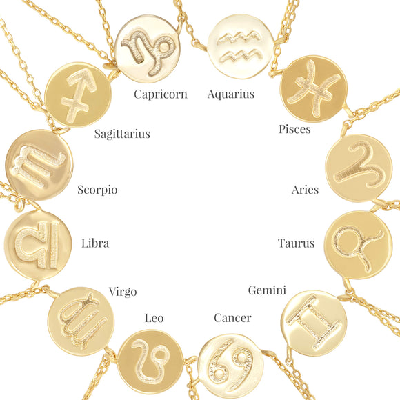 N-7009 Zodiac Symbol Charm and Necklace Set