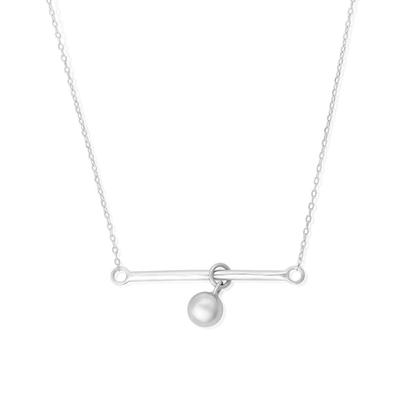N-7012 Bar and Ball Charm and Necklace Set | Teeda