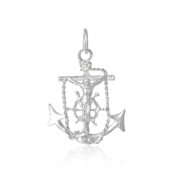 P-2270 Jesus Crucifix Anchor Sm Charm | Teeda