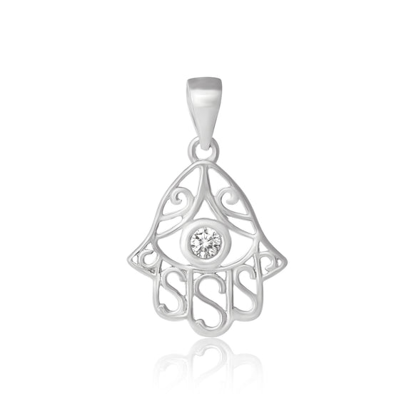 PZ-5002 Hamsa Cubic Zirconia Pendant | Teeda