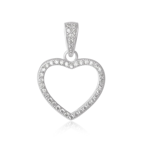 PZ-5003 Open Heart Pavé CZ Pendant | Teeda