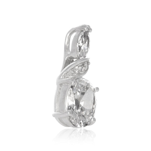 PZ-5230-C CZ Drop Pendant - Clear | Teeda