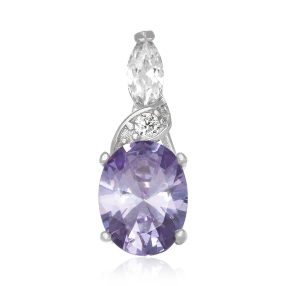 PZ-5230-L CZ Drop Pendant - Lavender | Teeda