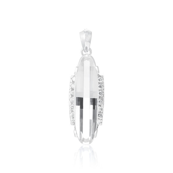 PZ-7005-C Faceted CZ Pendant - Clear | Teeda