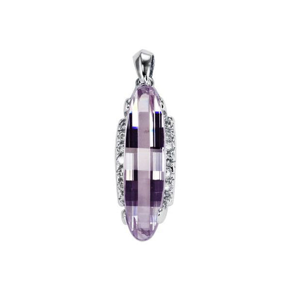 PZ-7005-L Faceted CZ Pendant - Lavender | Teeda