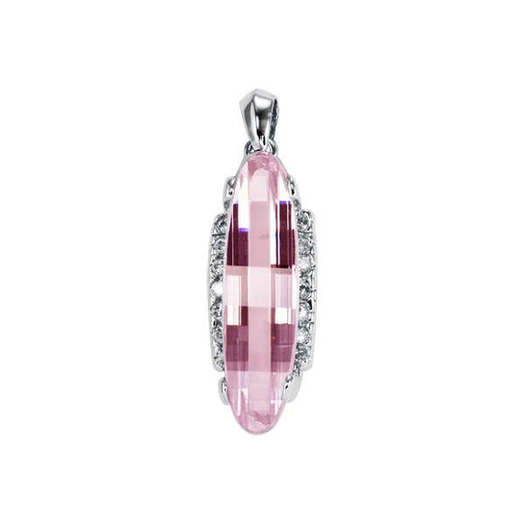 PZ-7005-P Faceted CZ Pendant - Pink | Teeda