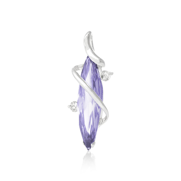 PZ-7014-L Marquise Strand Wrapped CZ Pendant - Lavender | Teeda