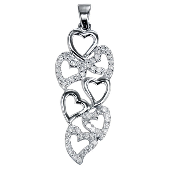 PZ-7038 Seven Heart Cluster CZ Pendant | Teeda