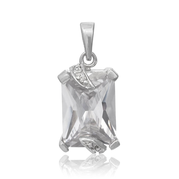 PZ-8004-C CZ Pendant - Clear | Teeda
