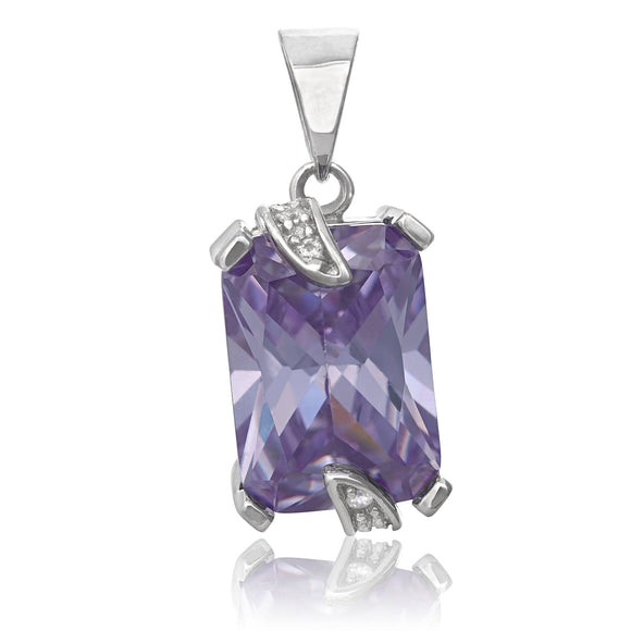 PZ-8004-L CZ Pendant - Lavender | Teeda