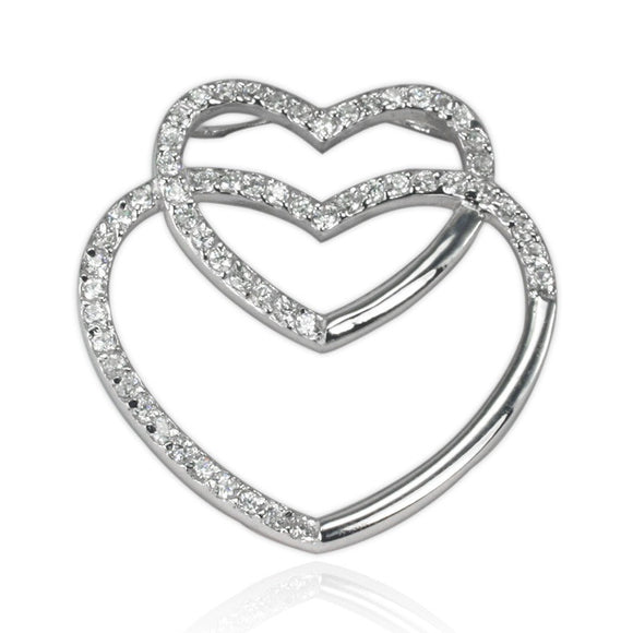 PZ-8102 Heart Slider CZ Pendant | Teeda
