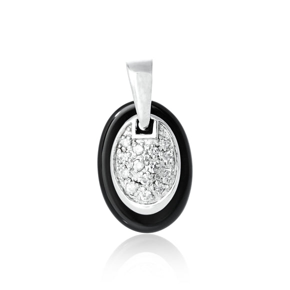 PZP-7009 Oval CZ on Oval Pendant