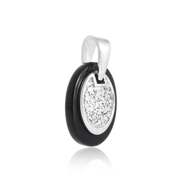 PZP-7009 Oval CZ on Oval Pendant | Teeda