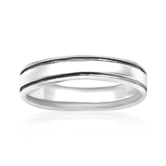 R-1000 Groove Silver Band | Teeda