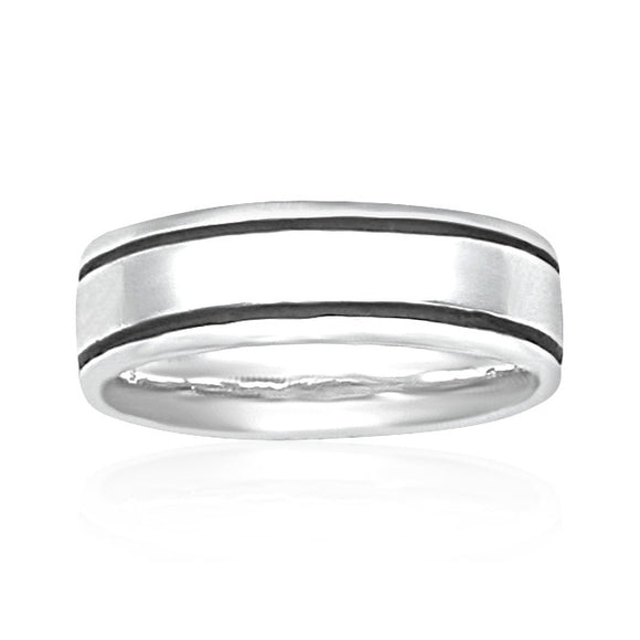 R-1010 Groove Silver Band | Teeda