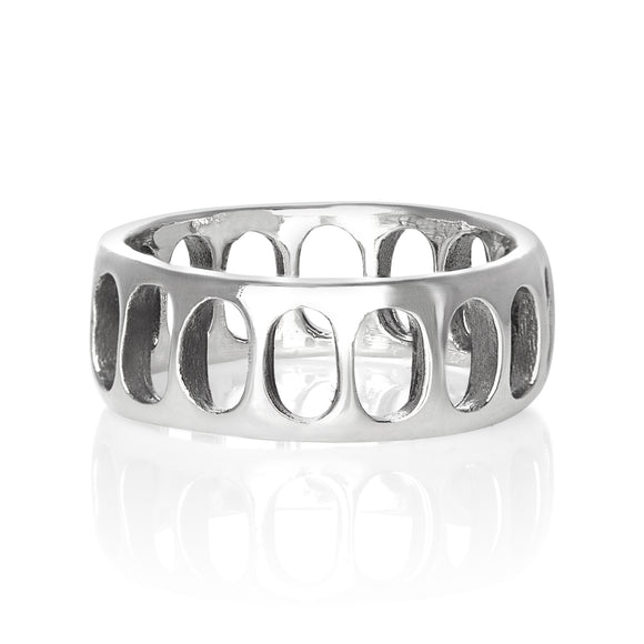 R-2000 Slotted Silver Band | Teeda