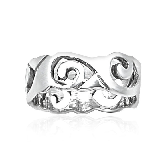 R-2010 Wave Silver Band | Teeda