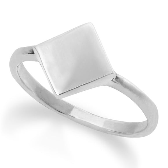 R-2032 Diamond Shape Dainty Signet Ring