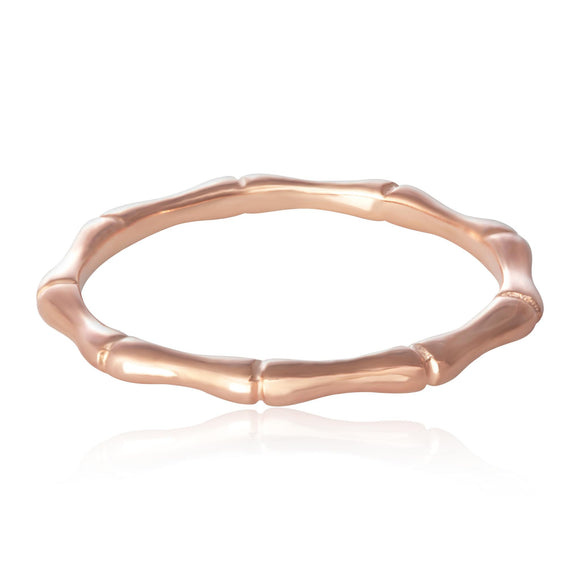 R-5006 Bamboo Band Ring - Rose Gold Plated | Teeda