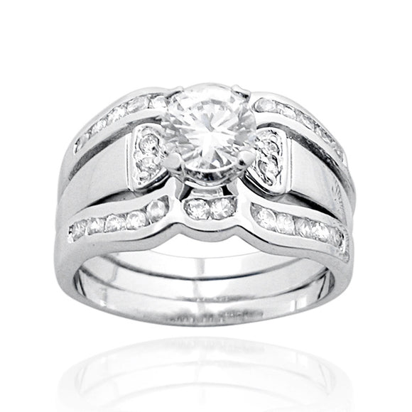RSZ-1060 Cubic Zirconia Engagement Wedding Ring Set | Teeda