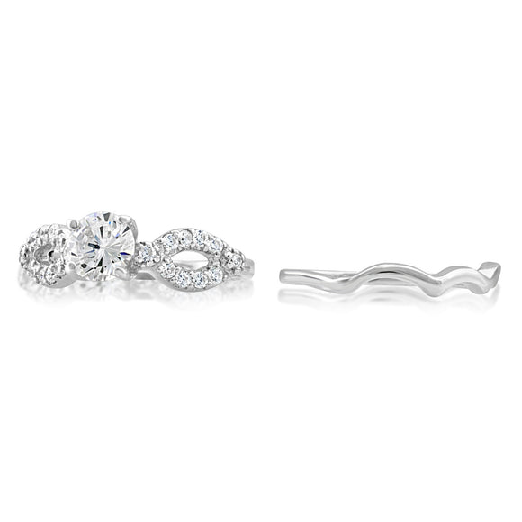 RSZ-2141 Cubic Zirconia Engagement Wedding Ring Set