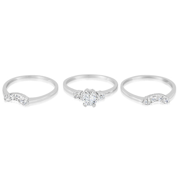 RSZ-2143 Cubic Zirconia Engagement Wedding Ring Set