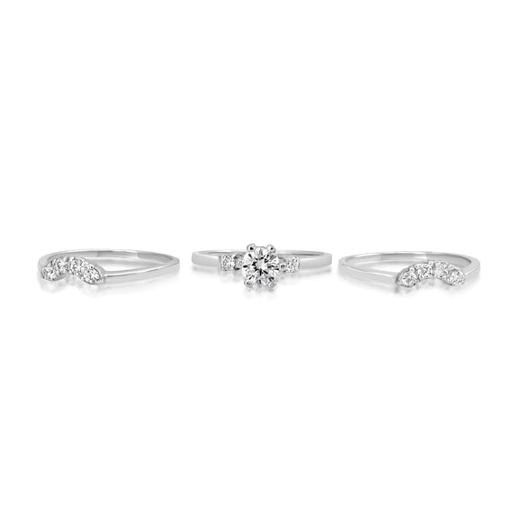 RSZ-2143 Cubic Zirconia Engagement Wedding Ring Set