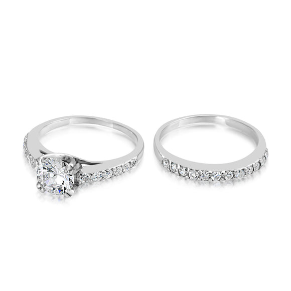 RSZ-2144 Cubic Zirconia Engagement Wedding Ring Set