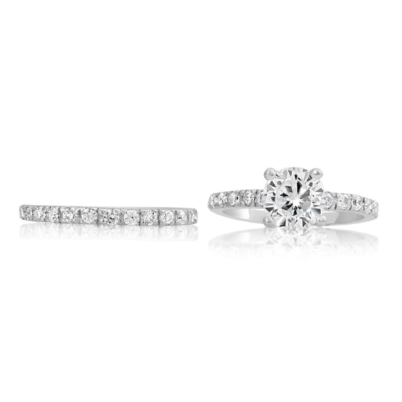 RSZ-2145 Cubic Zirconia Engagement Wedding Ring Set