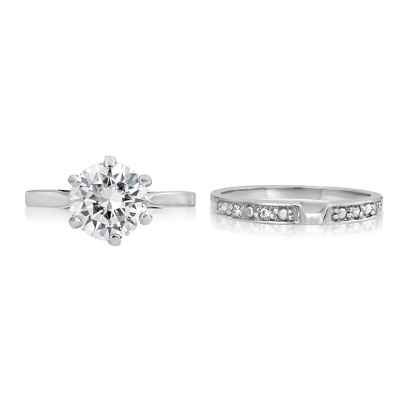 RSZ-2147 Cubic Zirconia Engagement Wedding Ring Set