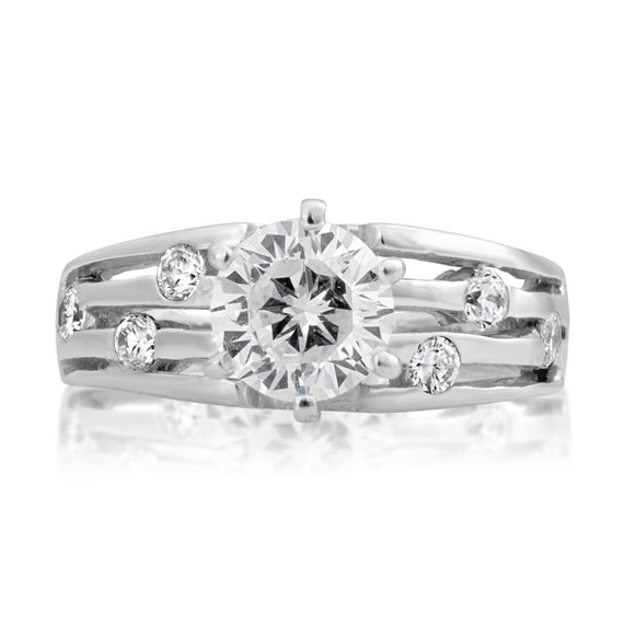 RSZ-2155 Constellation CZ Engagement Wedding Ring Set