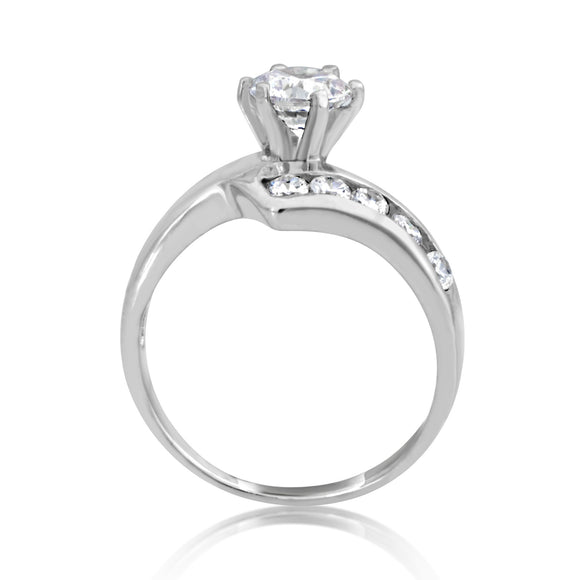RSZ-2156 Z Wave Channel Set CZ Engagement Wedding Ring Set