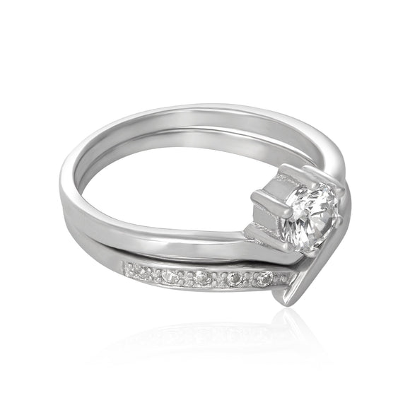 RSZ-3006 Cubic Zirconia Wedding Ring Set