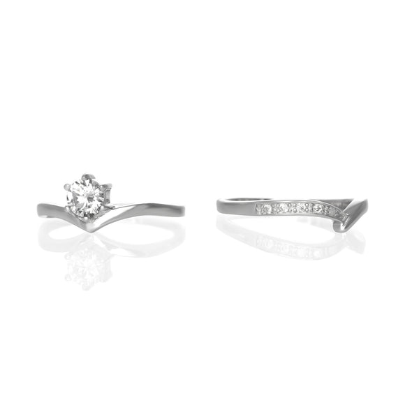 RSZ-3006 Cubic Zirconia Wedding Ring Set