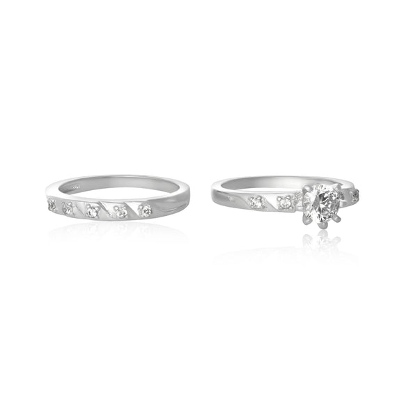 RSZ-5002 Cubic Zirconia Wedding Ring Set