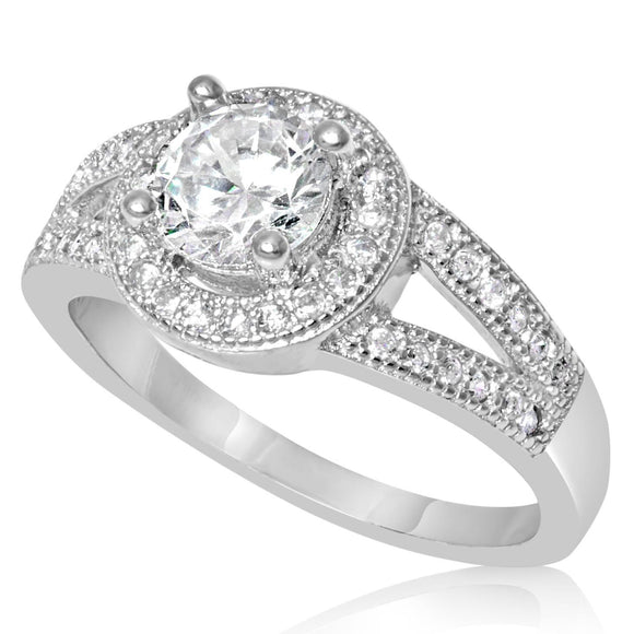 RZ-1651 Halo Cubic Zirconia Ring
