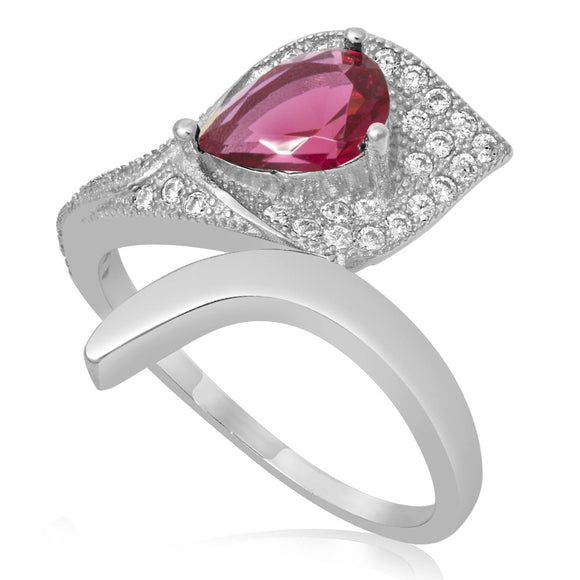 RZ-1652 Pear Shape Micropavé Cubic Zirconia Ring