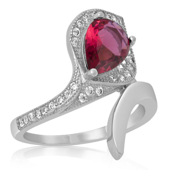 RZ-1652 Pear Shape Micropavé Cubic Zirconia Ring
