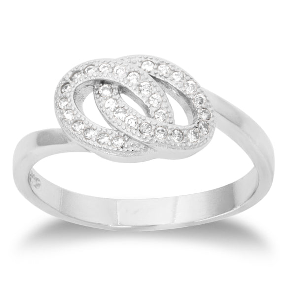 RZ-1657 Interlocked Ovals CZ Ring