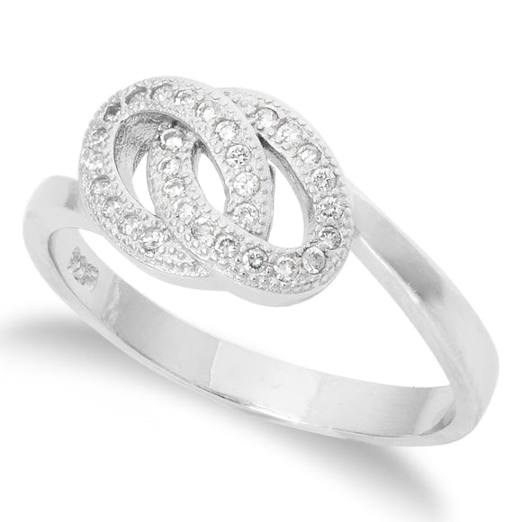 RZ-1657 Interlocked Ovals CZ Ring | Teeda