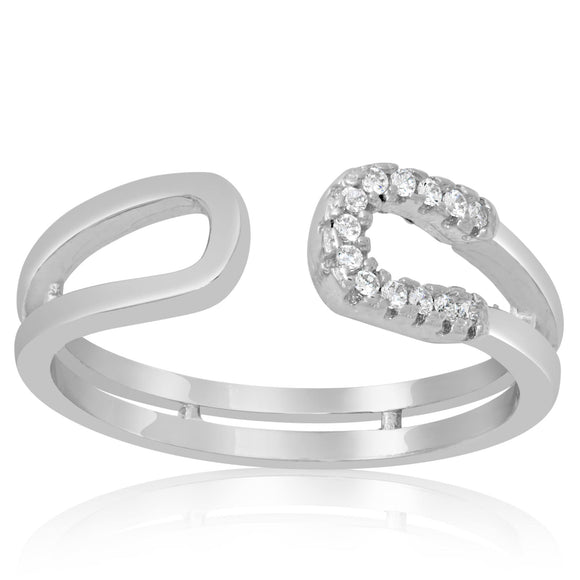 RZ-1662 Double Horseshoe CZ Ring | Teeda